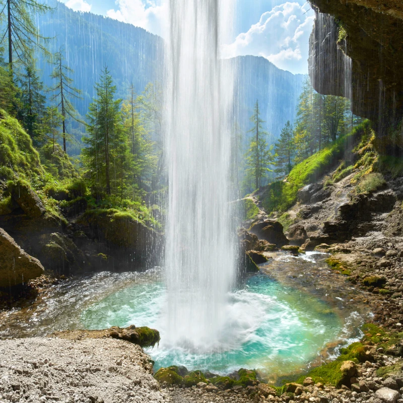 Peričnik Waterfall in the Spring