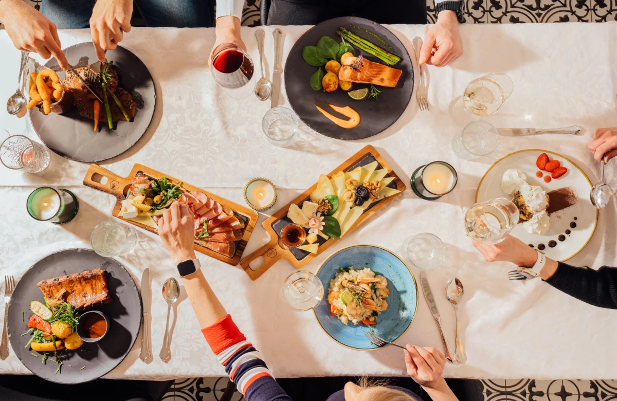 Food from above - cold starter menu in the Starkl Restaurant