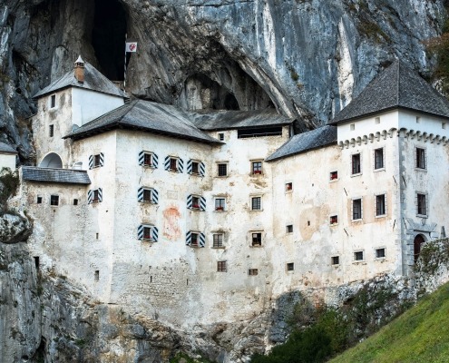 Famous Predjama castle in the mountain, build inside the rock, S