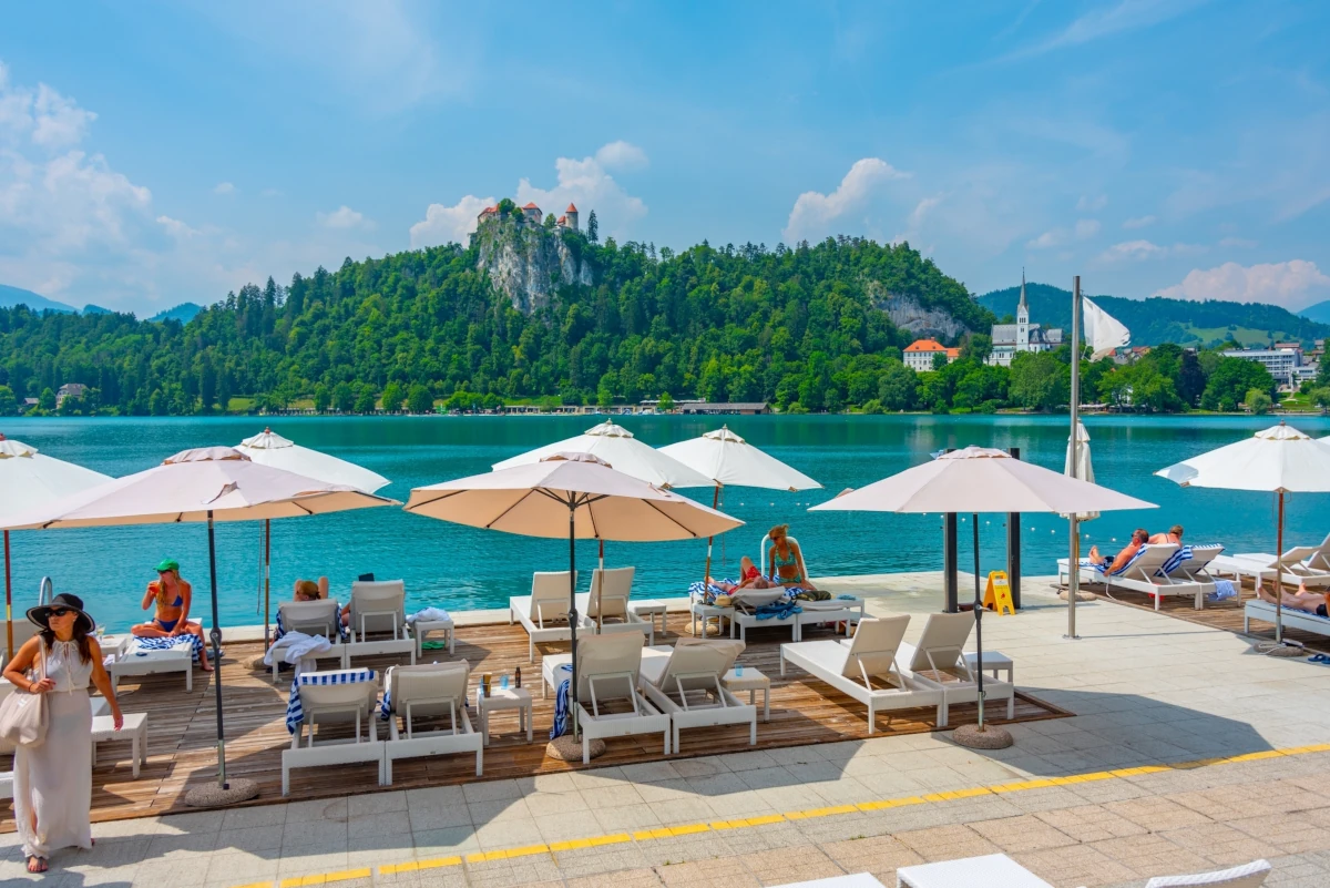 Grajsko Kopališče Beach in Lake Bled